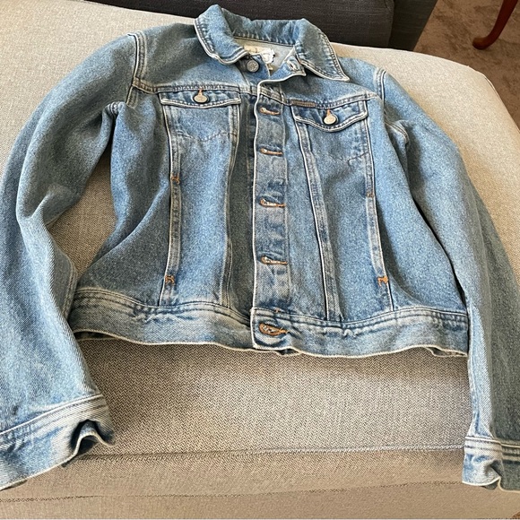 Color Blue Denim Trucker Jacket Size S - Picture 6 of 7